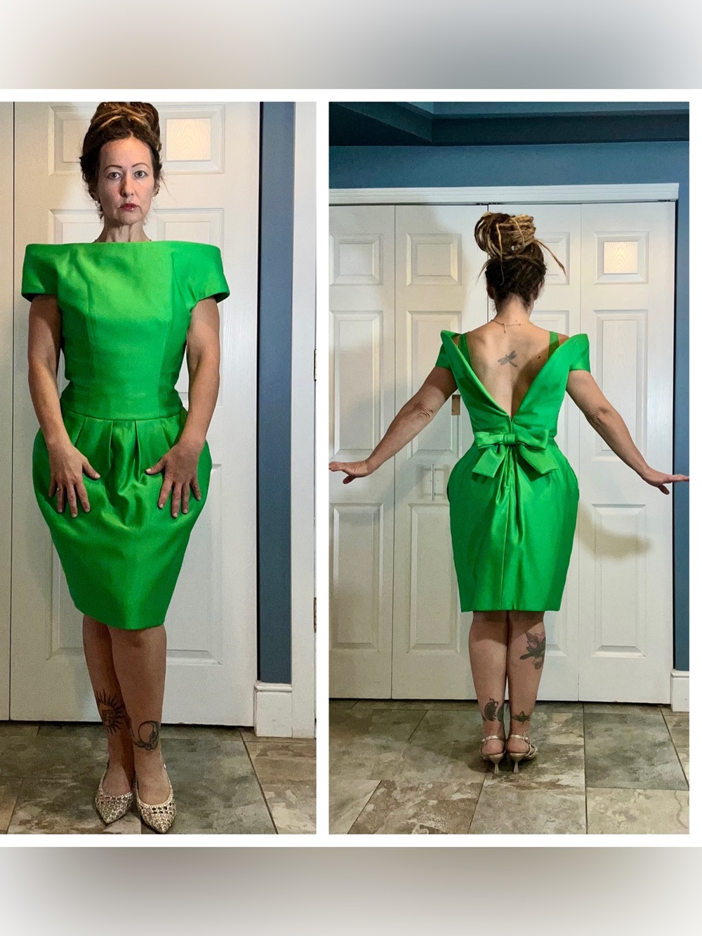 Rare Vintage Deadstock Victor Costa Sculptural Backless Hourglass Cocktail Dress